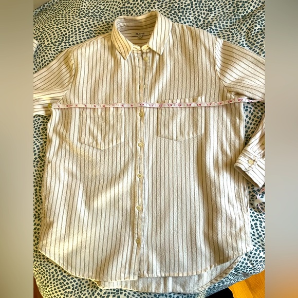 Madewell Flannel Sunday Shirt / Shacket in Stripe - Picture 7 of 7